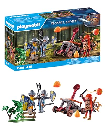 PLAYMOBIL Novelmore 71485 Hinterhalt am Wegesrand, spannendes Duell zwischen Novelmore-Rittern und Burnham Raiders, mit realistischem Katapult, Ritter-Spielzeug für Kinder ab 4 Jahren von PLAYMOBIL