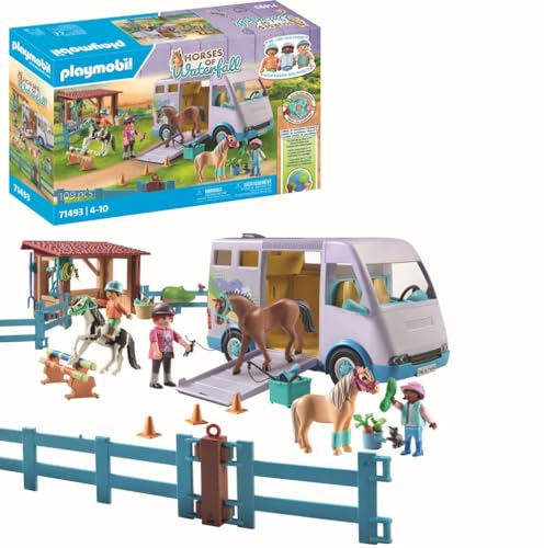 PLAYMOBIL Horses of Waterfall 71493 Mobile Reitschule, spielerisches Lernen des Pferdereitens, Abenteuer auf der Waterfall Ranch, detailreiches Spielzeug für Kinder ab 4 Jahren von PLAYMOBIL