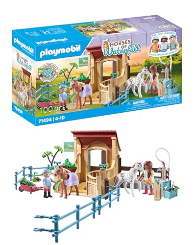 PLAYMOBIL Horses of Waterfall 71494 Reitstall, aufregende Reitabenteuer auf der Waterfall Ranch, mit vielfältigem Zubehör, detailreiches Spielzeug für Kinder ab 4 Jahren von PLAYMOBIL