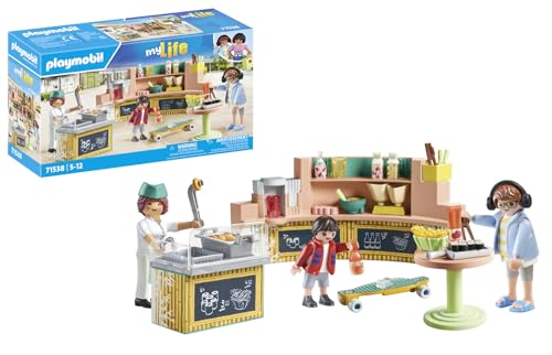 PLAYMOBIL MyLife 71538 Food Lounge, köstliche Mahlzeiten und Snacks im Restaurant, inklusive Pommes, Sushi und vielem mehr, detailreiches Spielzeug für Kinder ab 5 Jahren von PLAYMOBIL