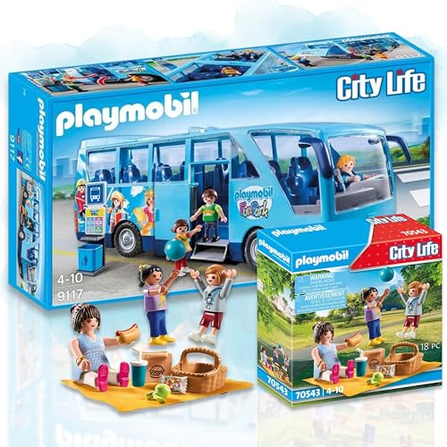 PLAYMOBIL 9117 City Life Schulbus Fun Park 70543 Picknickpark - Spaß und Abenteuer für die ganze Familie!! von PLAYMOBIL