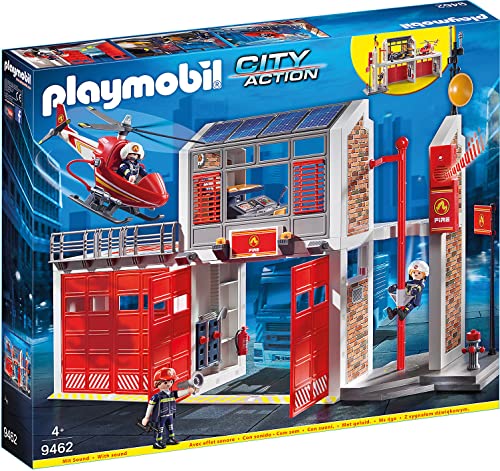 PLAYMOBIL City Action 9462 Große Feuerwache mit Soundeffekten, Ab 5 Jahren von PLAYMOBIL