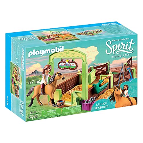 PLAYMOBIL DreamWorks Spirit 9478 Pferdebox Lucky & Spirit, Ab 4 Jahren von PLAYMOBIL