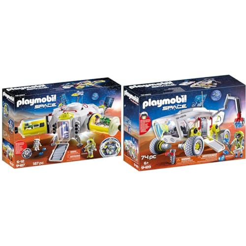 PLAYMOBIL 9487 Spielzeug-Mars-Station & 9489 Spielzeug-Mars-Erkundungsfahrzeug von PLAYMOBIL