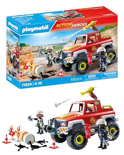 PLAYMOBIL | Action Heroes | Feuerwehrtruck | Feuerwehrauto | Spielzeugauto | Spielzeug für Kinder ab 4 Jahren | 71824 von PLAYMOBIL