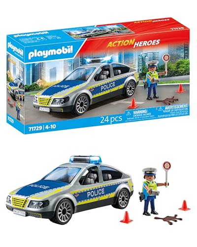 PLAYMOBIL | Action Heroes | Polizei Streifenwagen | Polizeiauto | Spielzeugauto | Spielzeug für Kinder ab 4 Jahren | 71729 von PLAYMOBIL