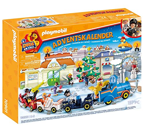 PLAYMOBIL Adventskalender 70901 Duck ON Call - Adventskalender für Kinder, Inkl. Spielzeug-Lok mit Waggons, Spielzeug für Kinder ab 3 Jahren von PLAYMOBIL