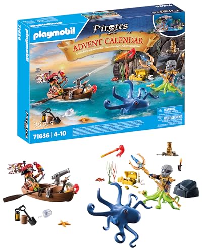 PLAYMOBIL | Piraten Adventskalender | 24 spannende Türchen | Piratenstarke Figuren |Adventskalender für Kinder | Abenteuerspielzeug für Kinder ab 4 Jahren | 71636 von PLAYMOBIL