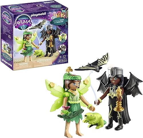 PLAYMOBIL Adventures of Ayuma 71350 Forest Fairy & Bat Fairy mit Seelentieren, Feen-Freundinnen mit ihren Seelentieren Biber und Fledermaus, Spielzeug für Kinder ab 7 Jahren von PLAYMOBIL