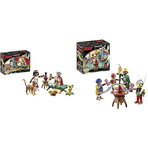 PLAYMOBIL Asterix 71270 Cäsar und Kleopatra, Leopard und eine Chaiselongue & Asterix 71269 Pyradonis' vergiftete Torte, Asterix von PLAYMOBIL