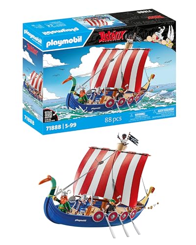 PLAYMOBIL | Asterix | Piratenschiff | Asterix Spielset | Piratenschiff Spielzeug | Asterix und Obelix | Abenteuer Spielzeug für Kinder ab 5 Jahren | 71888 von PLAYMOBIL