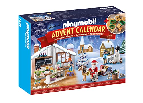 PLAYMOBIL Christmas 71088 Adventskalender für Kinder: Weihnachtsbacken mit Plätzchenformen, Inkl. Spielzeug-Bäckerei, Spielzeug für Kinder ab 4 Jahren von PLAYMOBIL