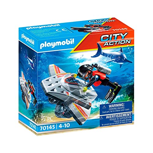 PLAYMOBIL City Action 70145 Seenot: Tauchscooter im Rettungseinsatz, Ab 4 Jahren von PLAYMOBIL