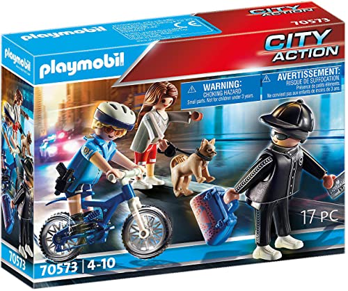 PLAYMOBIL City Action 70573 Polizei-Fahrrad: Verfolgung des Taschendiebs, Für Kinder von 4-10 Jahre von PLAYMOBIL