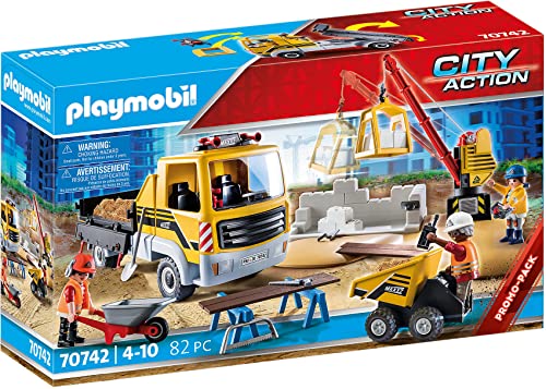 PLAYMOBIL City Action 70742 Baustelle mit Kipplaster, Ab 4 Jahren von PLAYMOBIL