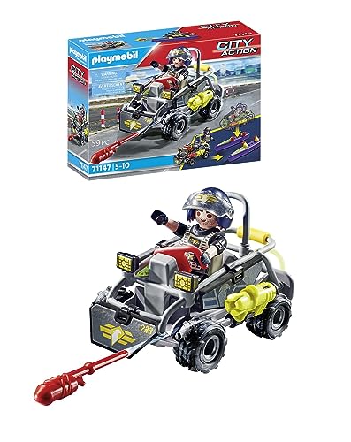 PLAYMOBIL City Action 71147 SWAT-Multi-Terrain-Quad, verwandelbares SEK Speedboot, Spielzeug für Kinder ab 5 Jahren von PLAYMOBIL