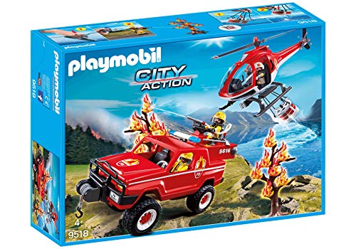 PLAYMOBIL City Action seltenes Set Feuerwehr-Waldbrandeinsatz, Exklusiv 2018 von PLAYMOBIL