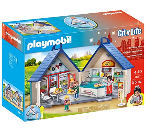 PLAYMOBIL City Life 70111 Mein Mitnehm-Imbiss, Aufklappbare Spielbox mit Griff, Mitnehm-Spielzeug, Spielzeug für Kinder ab 4 Jahren [Exklusiv bei Amazon] von PLAYMOBIL