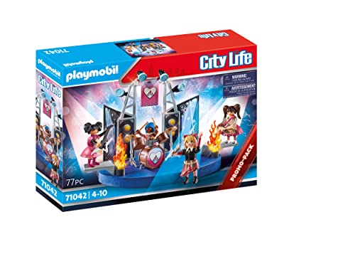 PLAYMOBIL City Life 71042 Music Band mit Cooler Bühne und viel Zubehör, ab 4 Jahren von PLAYMOBIL