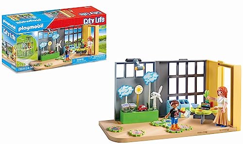 PLAYMOBIL City Life 71331 Anbau Klimakunde, Klassenzimmer der Zukunft, Puzzle mit Klimaschutzaufgaben und mehr, Spielzeug für Kinder ab 4 Jahren von PLAYMOBIL