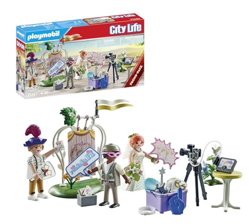 PLAYMOBIL City Life 71367 Promo Pack Hochzeits Fotobox, Zauberhafte Fotos von der Hochzeitsfeier, fantasievoller Spielspaß mit Masken und vielen Accessoires, Spielzeug für Kinder ab 4 Jahren von PLAYMOBIL