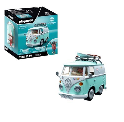 PLAYMOBIL | Collector Cars | Volkswagen T1 Camper | Modellauto für Erwachsene & Kinder | Mit Stickern zum Personalisieren | Geschenk für Auto-Fans & Sammler | Detailgetreues Design | 71857 PLAYMOBIL | Collector Cars | Volkswagen T1 Camper | Modellauto für Erwachsene & Kinder | Mit Stickern zum Personalisieren | Geschenk für Auto-Fans & Sammler | Detailgetreues Design | 71857 von PLAYMOBIL