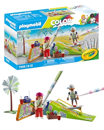 PLAYMOBIL Color 71515 Skatepark, waghalsige Stunts mit dem Skateboard, mit wasserlöslichen Stiften, Schwamm und zahlreichem Zubehör, kreatives Spielzeug für Kinder ab 6 Jahren von PLAYMOBIL