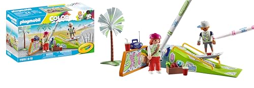 PLAYMOBIL Color 71515 Skatepark, waghalsige Stunts mit dem Skateboard, mit wasserlöslichen Stiften, Schwamm und zahlreichem Zubehör, kreatives Spielzeug für Kinder ab 6 Jahren von PLAYMOBIL