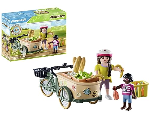 PLAYMOBIL Country 71306 Lastenfahrrad, Praktischer und umweltschonender Transport, Bequeme Beförderung von Einkäufen und spannende Abenteuer, Spielzeug für Kinder ab 4 Jahren von PLAYMOBIL