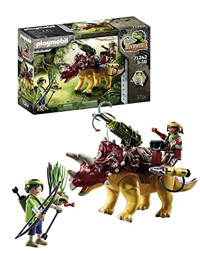 PLAYMOBIL Dino Rise 71262 Triceratops, Dinosaurier mit Abnehmbarer Rüstung und großer beweglicher Kanone, Spielzeug für Kinder ab 5 Jahren von PLAYMOBIL