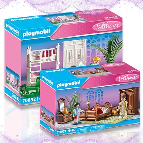 PLAYMOBIL Dollhouse Schlafzimmer 70892 Kinderzimmer, Gemütliches Zuhause für fantasievolle Rollenspiele! von PLAYMOBIL