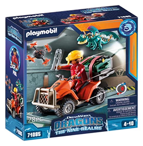 PLAYMOBIL DreamWorks Dragons 71085 Dragons: The Nine Realms - Icaris Quad & Phil, Dragons-Figur, Spielzeug-Drache und Quad, Spielzeug für Kinder ab 4 Jahren von PLAYMOBIL