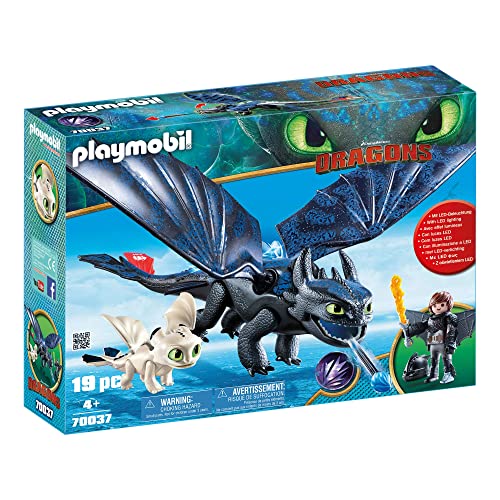 PLAYMOBIL DreamWorks Dragons 70037 Ohnezahn und Hicks mit Babydrachen, Ab 4 Jahren von PLAYMOBIL