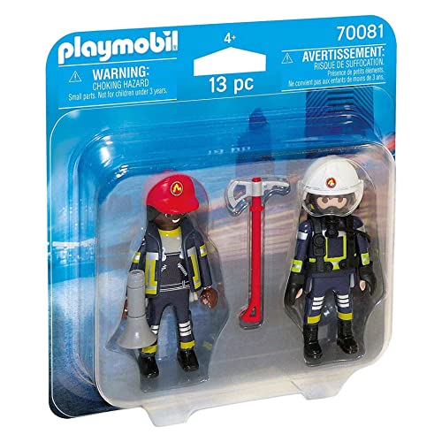 PLAYMOBIL Duopack 70081 Feuerwehrmann und Feuerwehrfrau, ab 4 Jahren von PLAYMOBIL