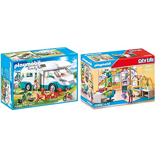 PLAYMOBIL Family Fun 70088 Familien-Wohnmobil & City Life 70281 Abenteuerspielplatz mit Kletterwand, Reifenschaukel und Rutsche, Ab 4 Jahre von PLAYMOBIL