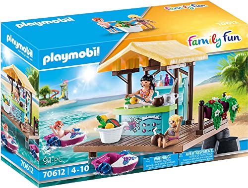 PLAYMOBIL Family Fun 70612 Paddleboot-Verleih mit Saftbar, Mit 2 schwimmfähigen Booten, Ab 4 Jahren von PLAYMOBIL