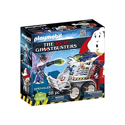 PLAYMOBIL Ghostbusters 9386 Spengler mit Käfigfahrzeug und Disc-Shooter, Ab 6 Jahren von PLAYMOBIL