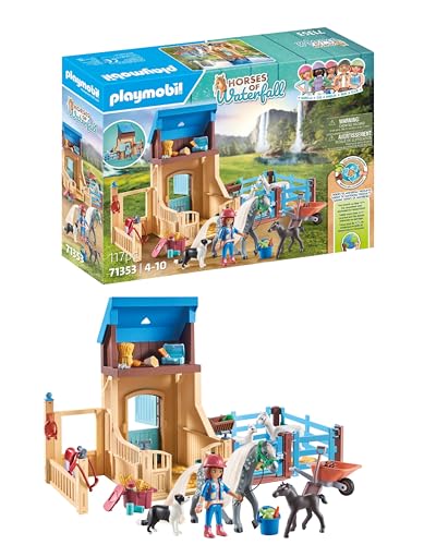 PLAYMOBIL Horses of Waterfall 71353 Amelia & Whisper mit Pferdebox, spannende Abenteuer auf der malerischen Waterfall Ranch, nachhaltiges Spielzeug für Kinder ab 5 Jahren von PLAYMOBIL