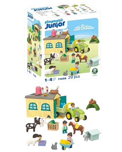 PLAYMOBIL JUNIOR | Bauernhof-Abenteuer | nachhaltiges Spielzeug für Kinder ab 1 Jahr | 71656 von PLAYMOBIL