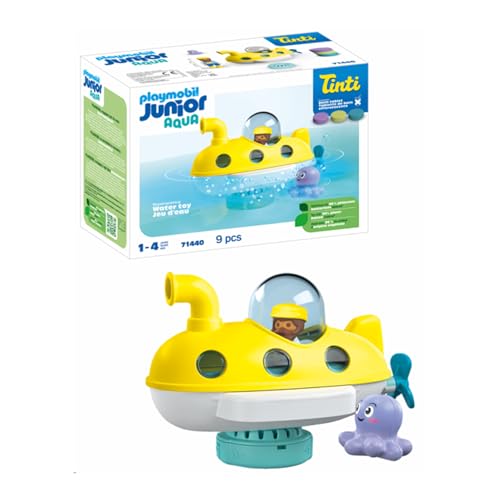 PLAYMOBIL JUNIOR Aqua & Tinti 71440 Buntes U-Boot, Unterwasserboot mit Abnehmbarer Haube, inklusive DREI verschiedenfarbigen Badetabs von Tinti, detailreiches Spielzeug für Kinder ab 1 Jahr von PLAYMOBIL