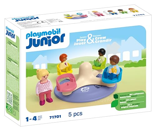 PLAYMOBIL JUNIOR | Zahlenkarussell | inklusive drehender Sitze | nachhaltiges Spielzeug aus biobasierten Kunststoffen | für Kinder ab 1 Jahr | 71701 von PLAYMOBIL