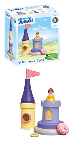 PLAYMOBIL JUNIOR | Disney | Belles Spielturm mit Melodie | inklusive mechanischer Spieluhr | nachhaltiges Spielzeug aus biobasierten Kunststoffen | für Kinder ab 1 Jahr | 71458 von PLAYMOBIL