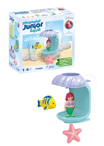 PLAYMOBIL JUNIOR & Disney 71460 Arielles Muscheldusche, lustiger Badespaß mit Arielle und Fisch, nachhaltiges Spielzeug aus pflanzenbasierten Kunststoffen, für Kinder ab 1 Jahr von PLAYMOBIL