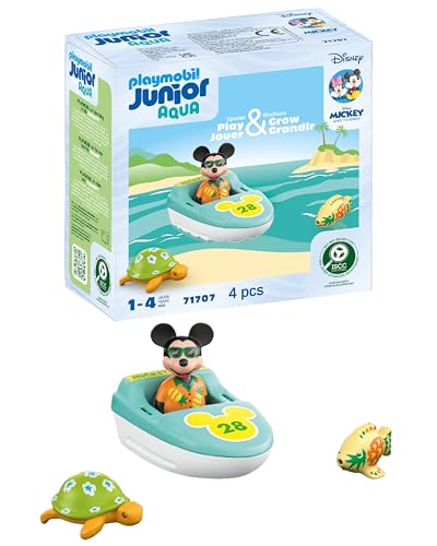 PLAYMOBIL JUNIOR | Disney | Micky Maus' Bootstour | nachhaltiges Spielzeug aus biobasierten Kunststoffen | für Kinder ab 1 Jahr | 71707 von PLAYMOBIL