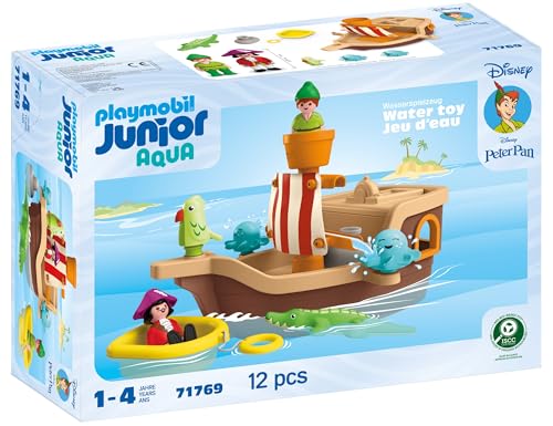 PLAYMOBIL JUNIOR & Disney | Peter Pans Piratenschiff | Nachhaltiges Spielzeug ab 1 Jahr | Geschenk für Kleinkinder | Fördert Motorik & Rollenspiel | Piratenschiff mit Figuren & Zubehör | 71769 PLAYMOBIL JUNIOR & Disney | Peter Pans Piratenschiff | Nachhaltiges Spielzeug ab 1 Jahr | Geschenk für Kleinkinder | Fördert Motorik & Rollenspiel | Piratenschiff mit Figuren & Zubehör | 71769 von PLAYMOBIL
