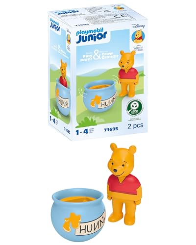 PLAYMOBIL JUNIOR | Disney | Winnie Puuhs Stehauf-Honigtopf | nachhaltiges Spielzeug aus biobasierten Kunststoffen | für Kinder ab 1 Jahr | 71695 von PLAYMOBIL