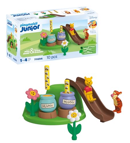 PLAYMOBIL JUNIOR & Disney 71694 Winnie Puuhs & Tiggers Bienengarten, inklusive Rutsche und Bienengartenhügel, nachhaltiges Spielzeug aus pflanzenbasierten Kunststoffen, für Kinder ab 1 Jahr von PLAYMOBIL