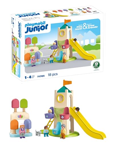 PLAYMOBIL JUNIOR | Erlebnisturm mit Eisstand | nachhaltiges Spielzeug aus biobasierten Kunststoffen | für Kinder ab 1 Jahr | 71703 von PLAYMOBIL