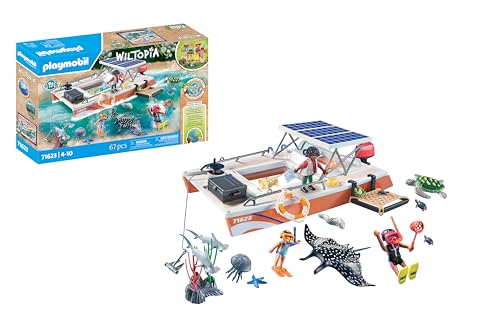 PLAYMOBIL Wiltopia 71623 Korallenriff Plattform, Expedition in Australien, mit zahlreichen Tieren, zu über 80% aus recyceltem und Bio-basiertem Material, kreatives Spielzeug für Kinder ab 4 Jahren von PLAYMOBIL