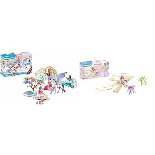 PLAYMOBIL Magic 71246 Picknick mit Pegasuskutsche & Princess Magic 71363 Himmlischer Ausflug mit Pegasusfohlen von PLAYMOBIL